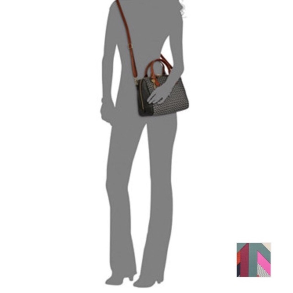 ⭐️NEW Fossil Fiona Chevron Satchel - Picture 6 of 8